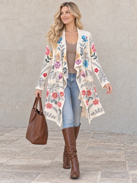 Johnny Was Sweaters - NWT | Johnny Was | Gorgeous Floral Cardigan Sweater Coat | Size Large